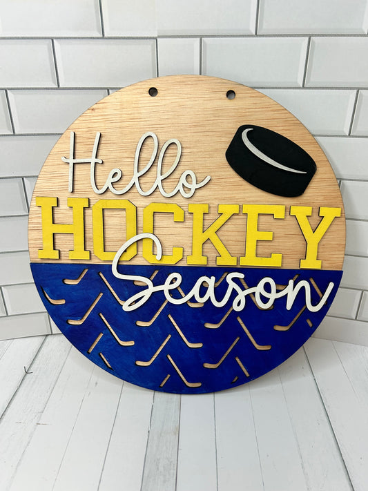 Hello Hockey Door Hanger