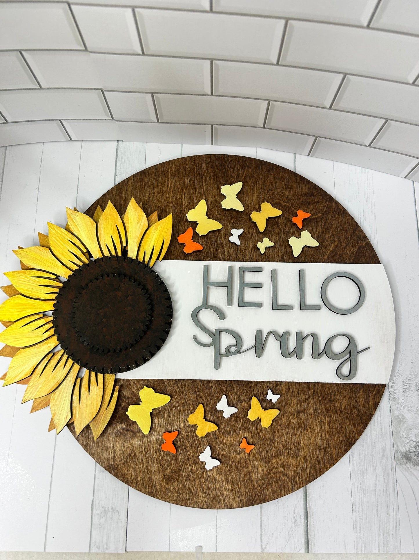 Hello Spring Sunflower Door hanger