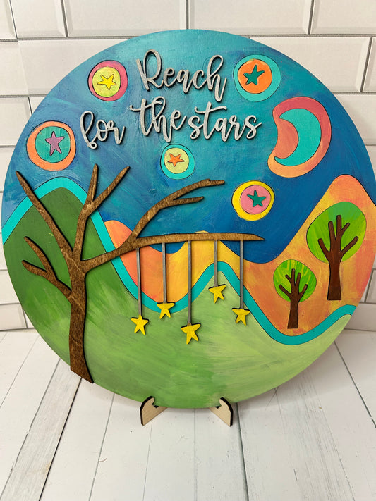 Reach for the Stars Wooden Sign