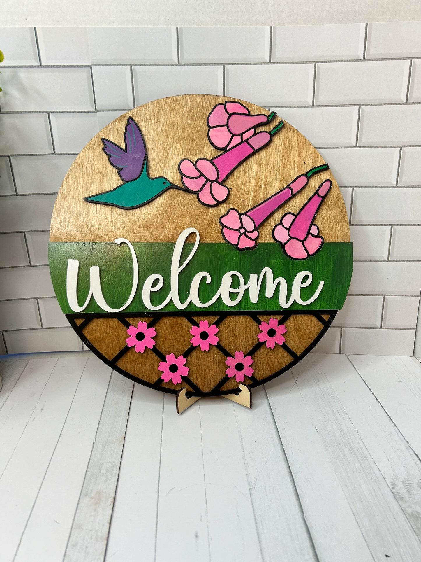 Hummingbird Welcome Sign