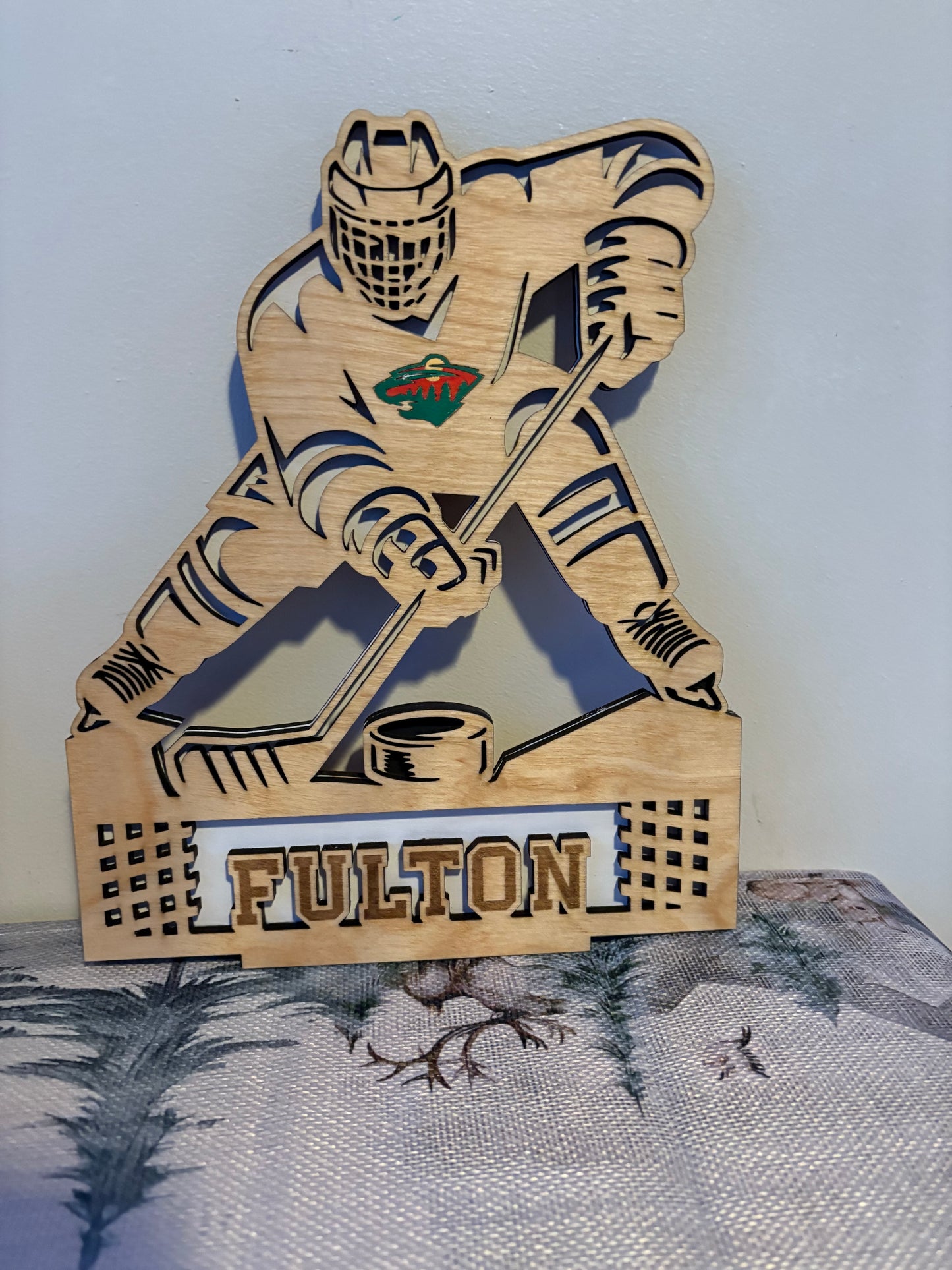 Wooden Hockey Player Customized Stand