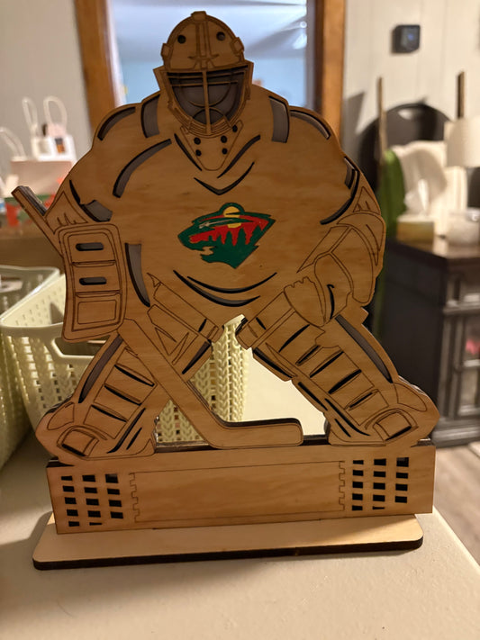 Wooden Hockey Player Customized Stand