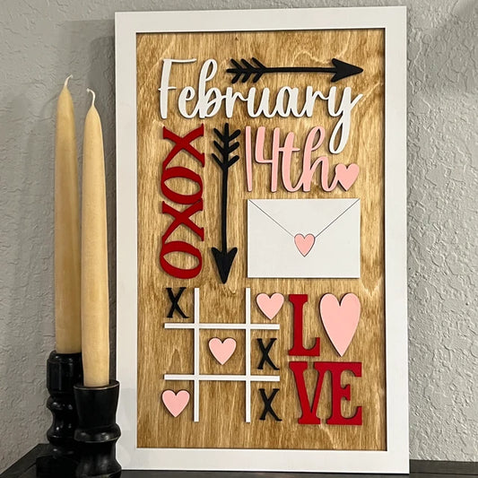 February Wooden Sign